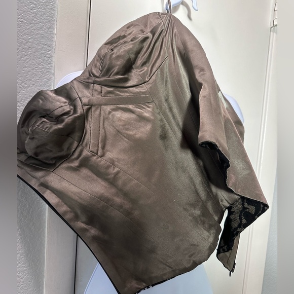 TEMPERLEY LONDON “Amy Winehouse” Black Lace & Mushroom Silk Corset Bustier US 4 - Picture 11 of 16